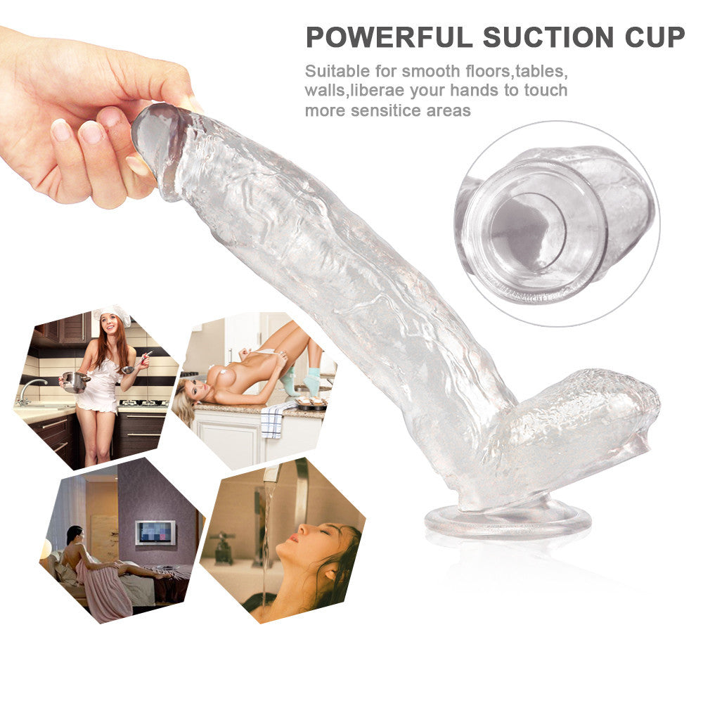 11 Inch Clear Jelly Large Dildo