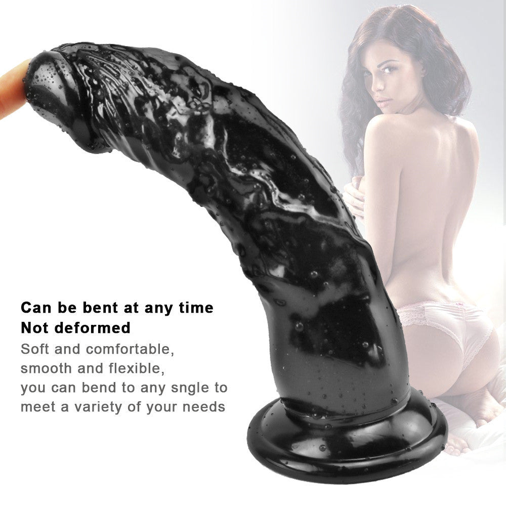 8 Inch Black Straight Realistic Dildo