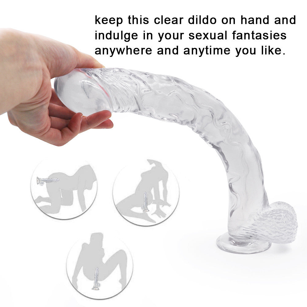 16 Inch Clear Extra Long Jelly Dildo