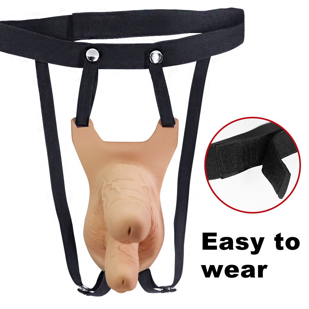 Hollow Vibrator Double Penetration Strap On Dildo