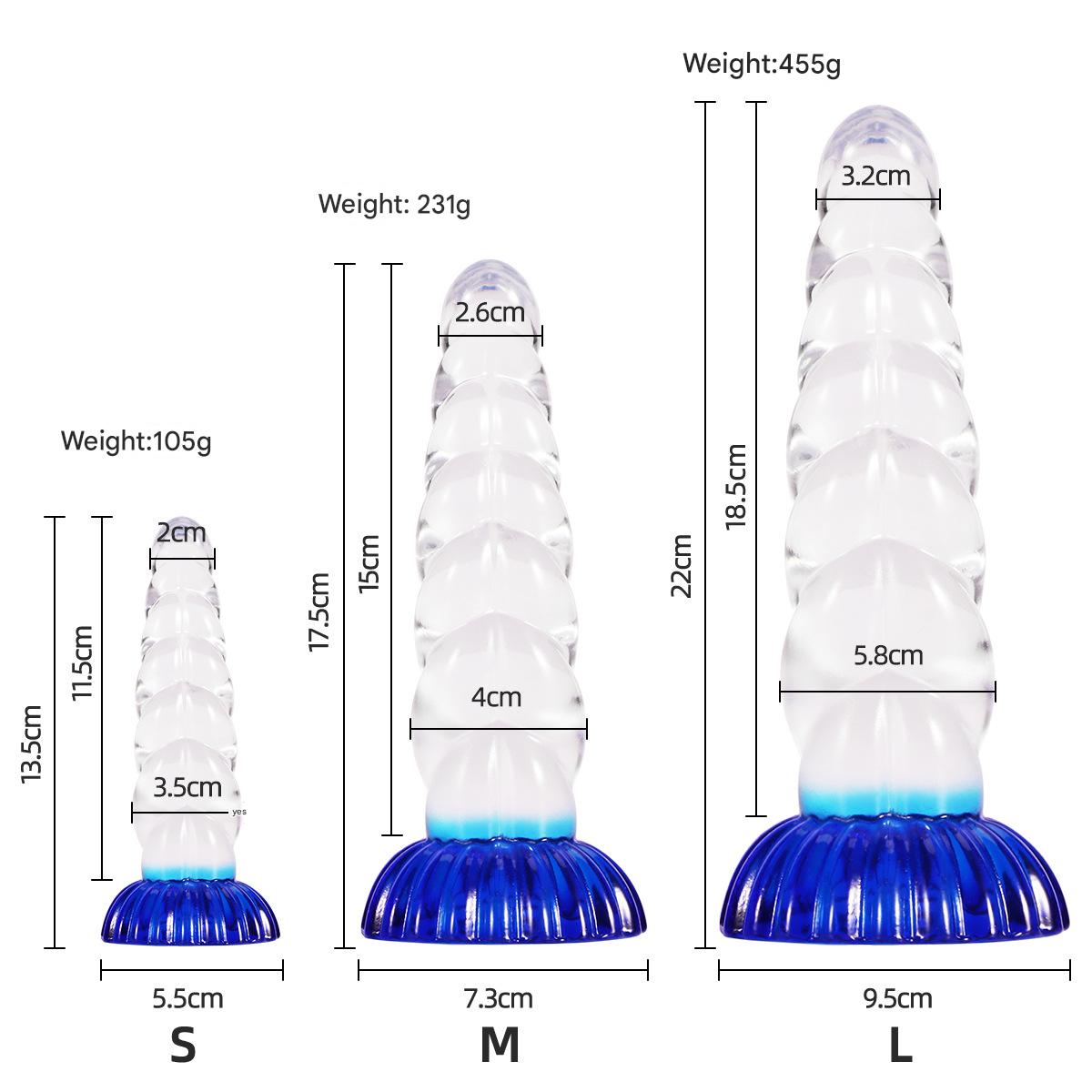 8 Inch Clear Ribbed Unicorn Dildo