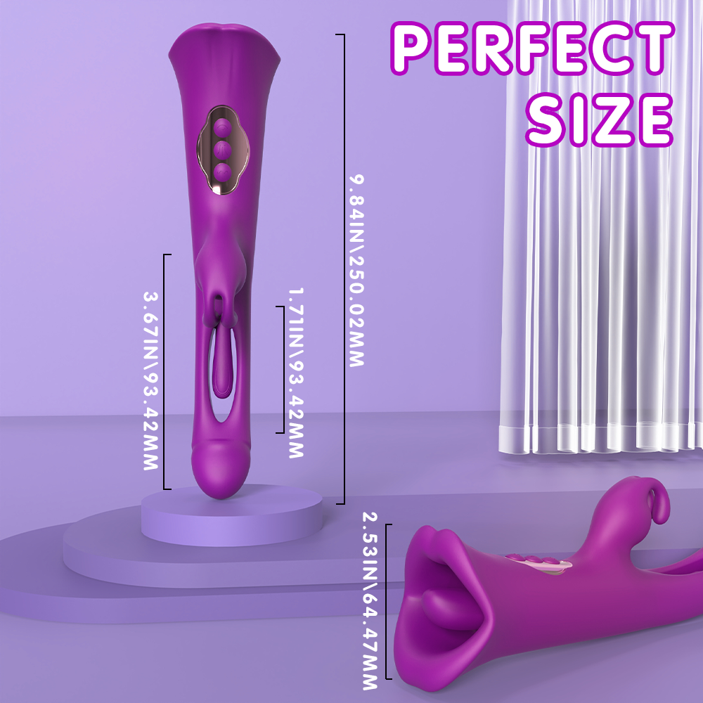 Purple Double Head Stimulating Rabbit Vibrator