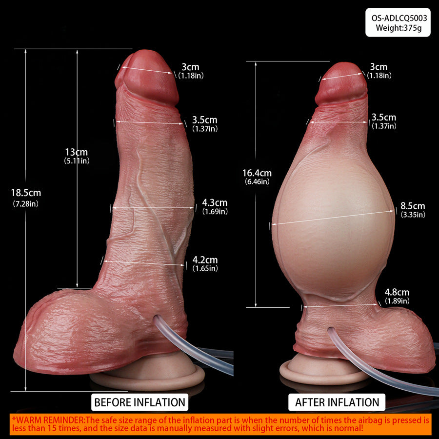 Soft Platinum Silicone Inflatable Squirting Dildo