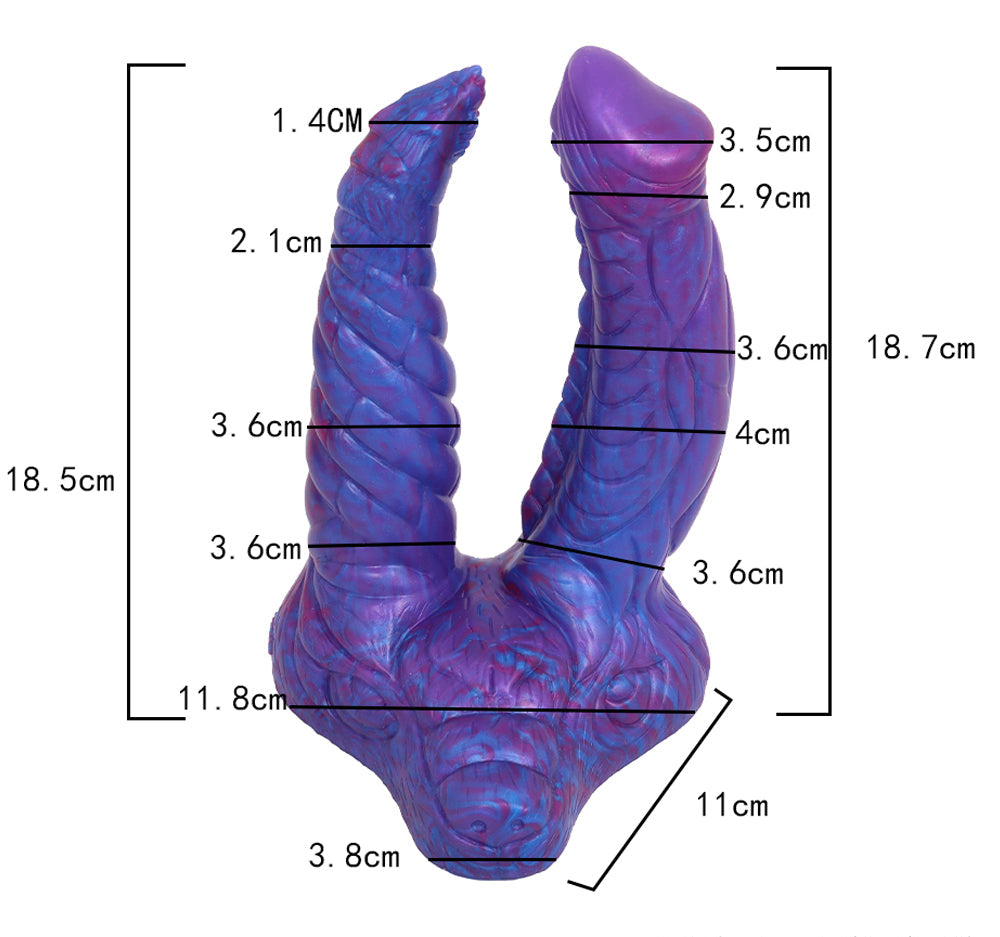 Purple Fantasy Monster Double Penetration Dildo