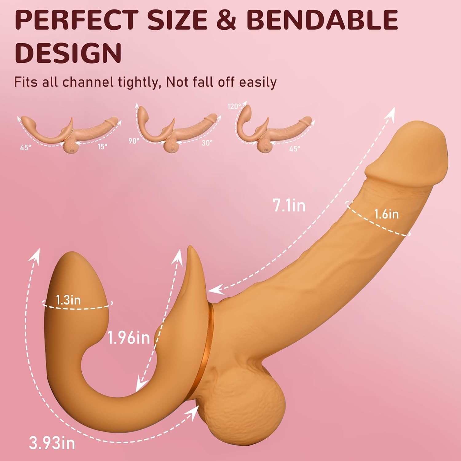 Realistic Vibrating Thrusting Women Strapless Dildo
