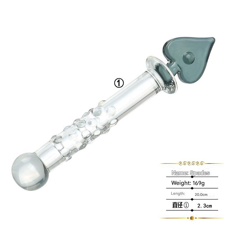 Transparent Smooth Poker Color Glass Dildo
