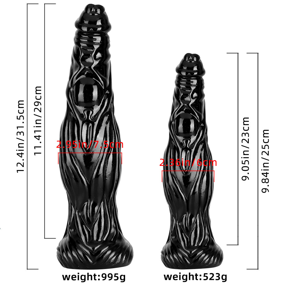 Black Large 2 Inch Wide Dragon Dildo