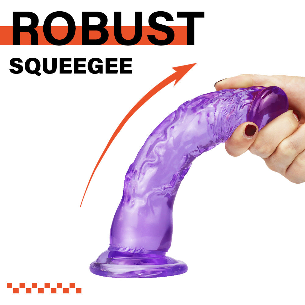 8 Inch Purple Clear Jelly Dildo