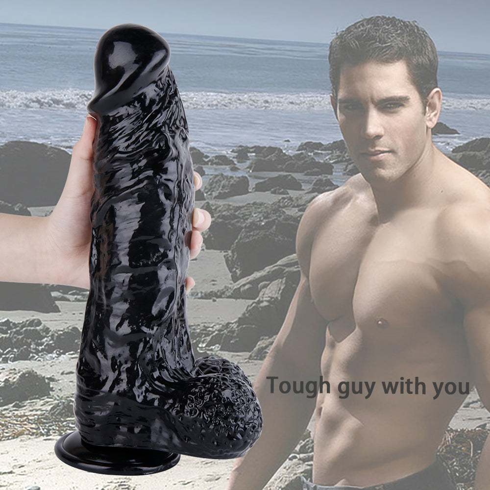 12 Inch Strap On Big Black Dildo