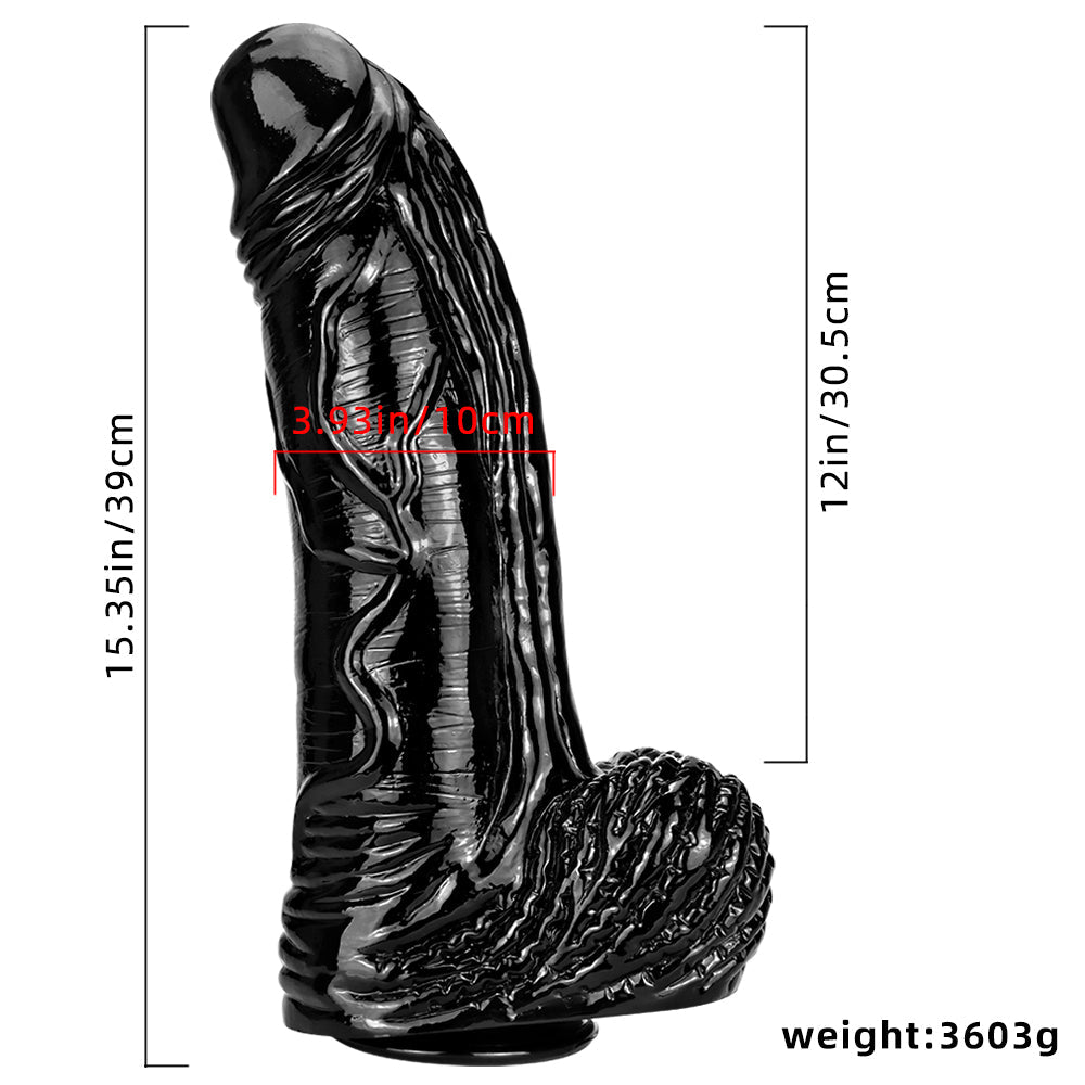 15 Inch Long Extreme Big Black Dildo