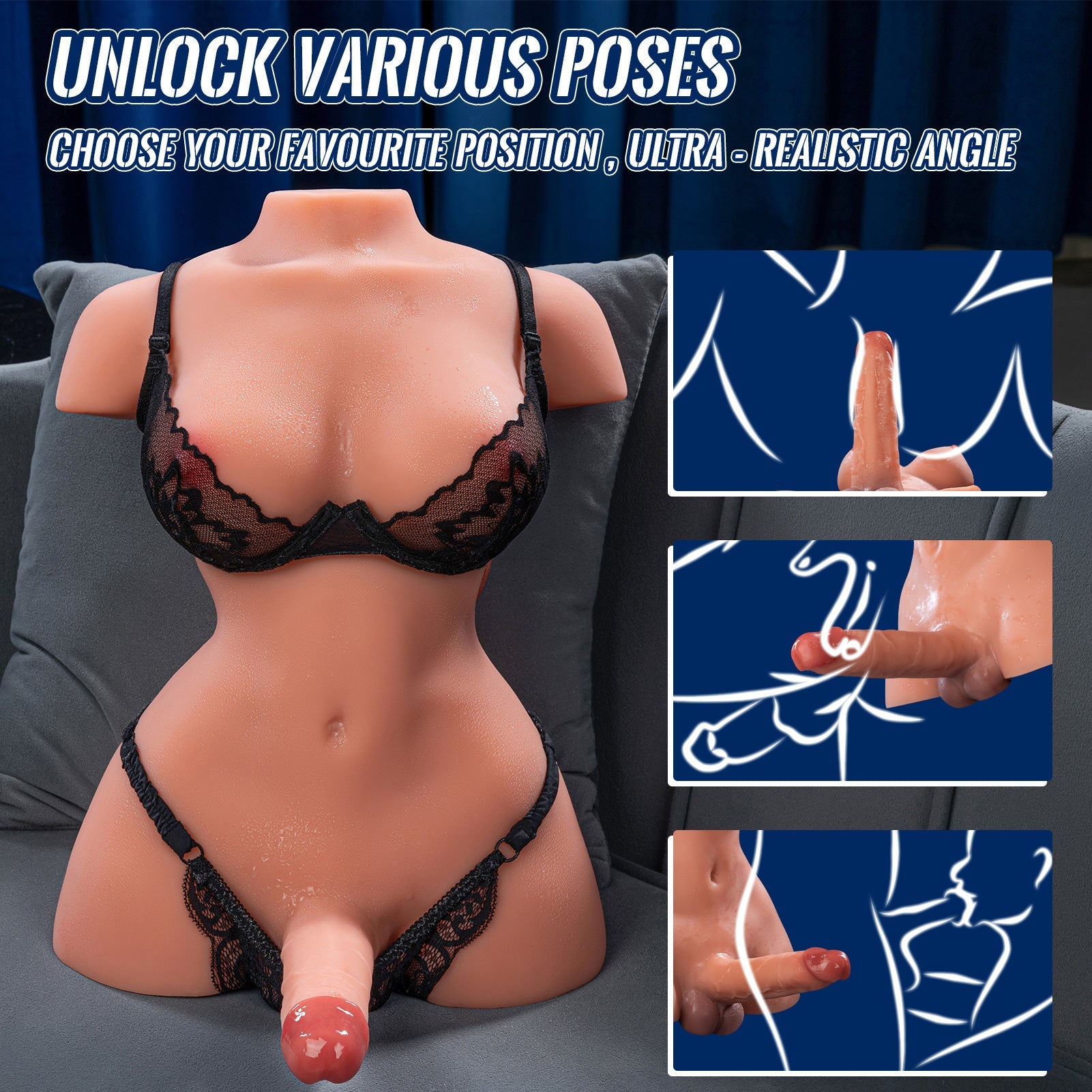 Silicone Electric Thrust Shemale Torso Sex Doll