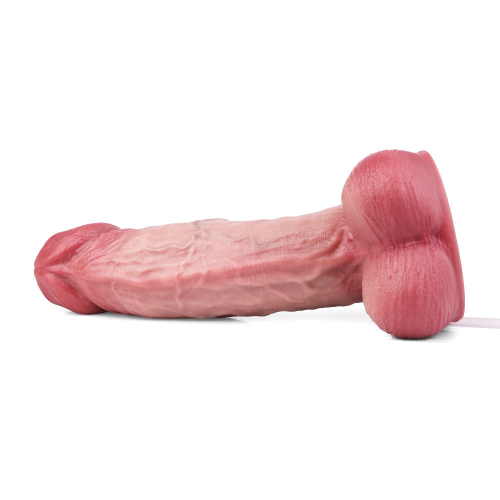 8 Inch Dual Density Squirting Dildo With Foreskin
