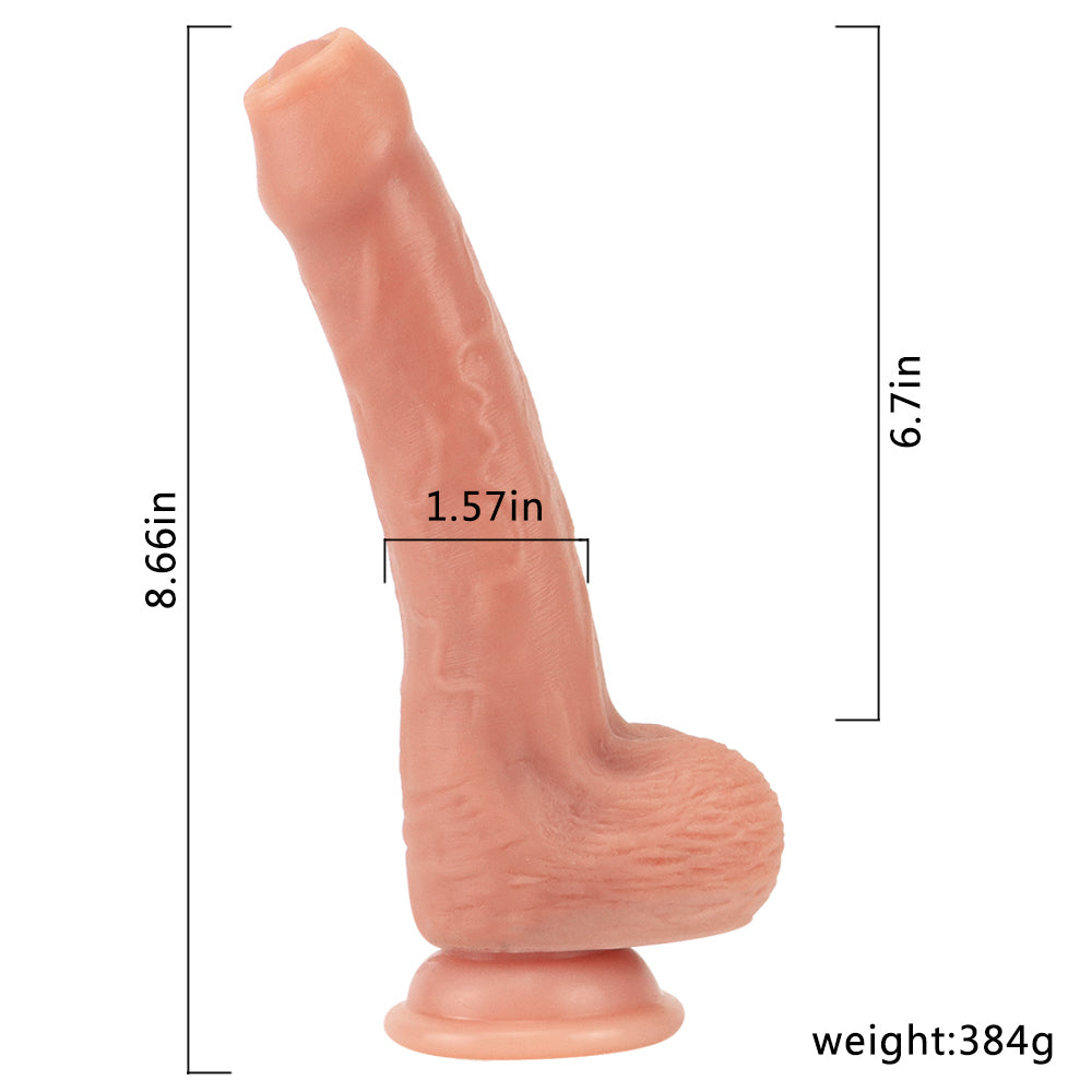 8 Inch Silicone Foreskin Realistic Dildo