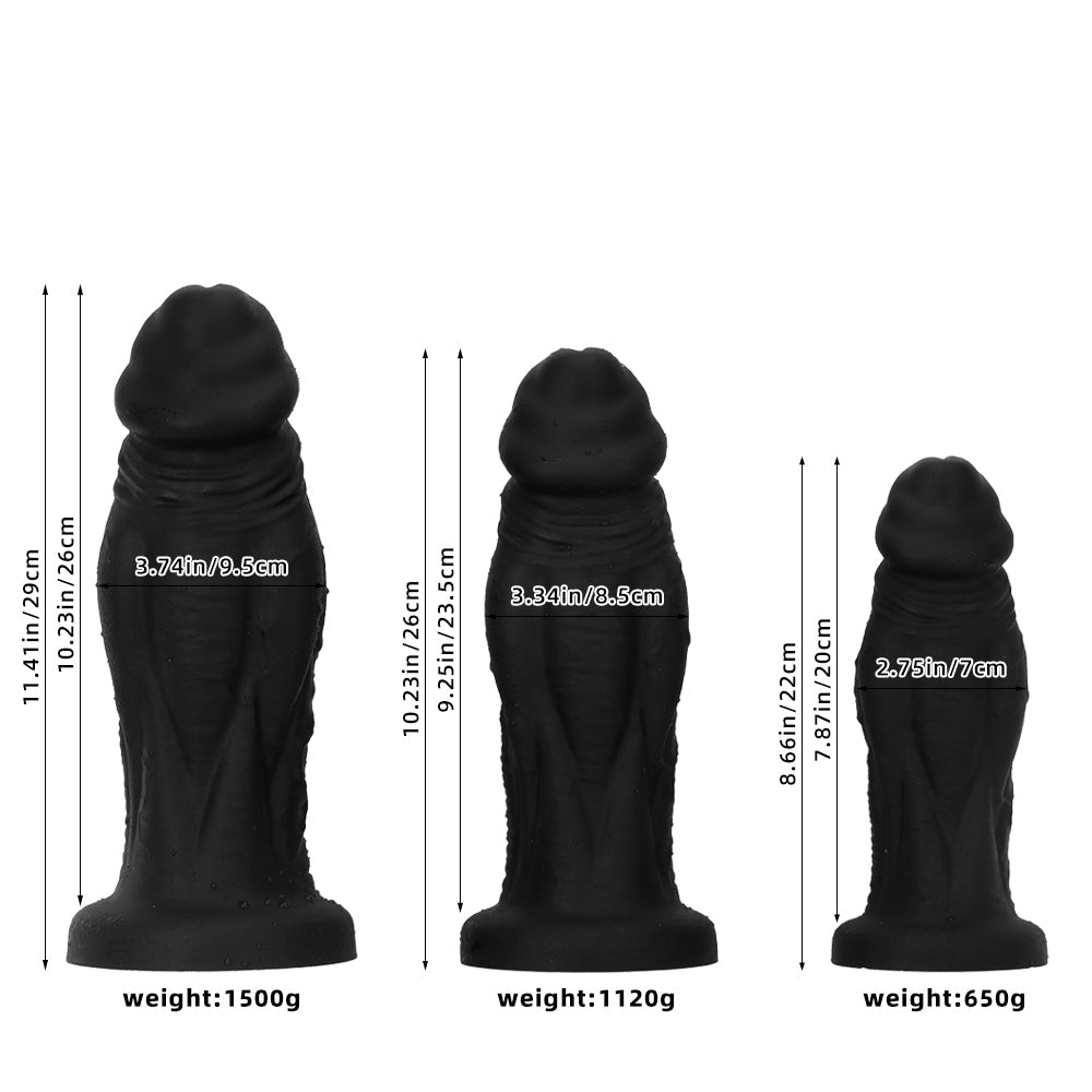 3 Inch Silicone Thick Big Black Dildo