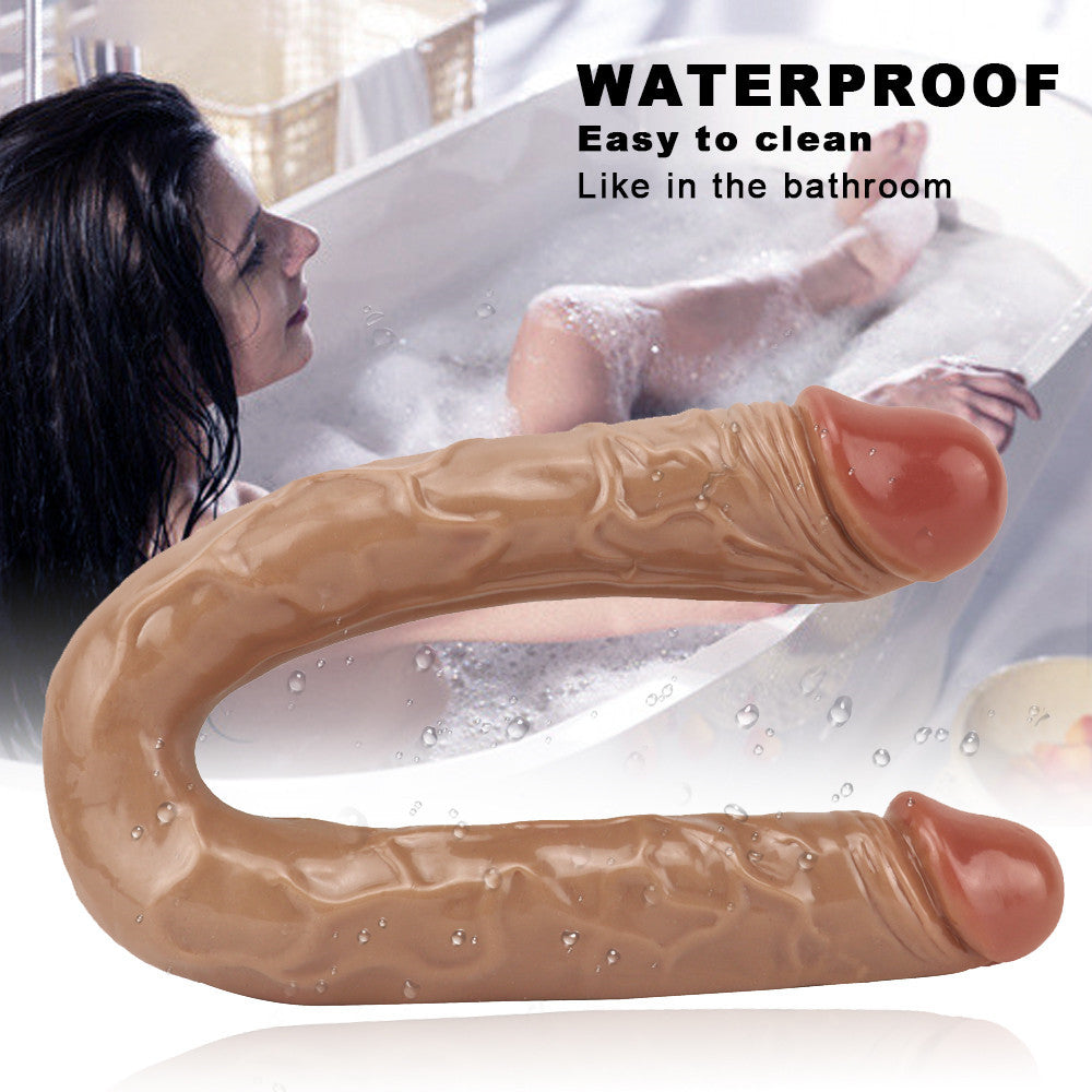 16 Inch Brown Penis Lesbian Double Dildo