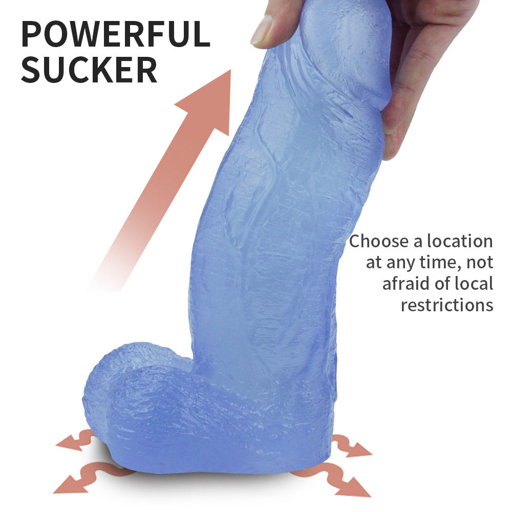 3 Inch Thick Big Blue Jelly Dildo