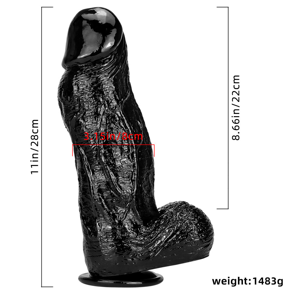 3 Inch Diameter Big Black Dildo