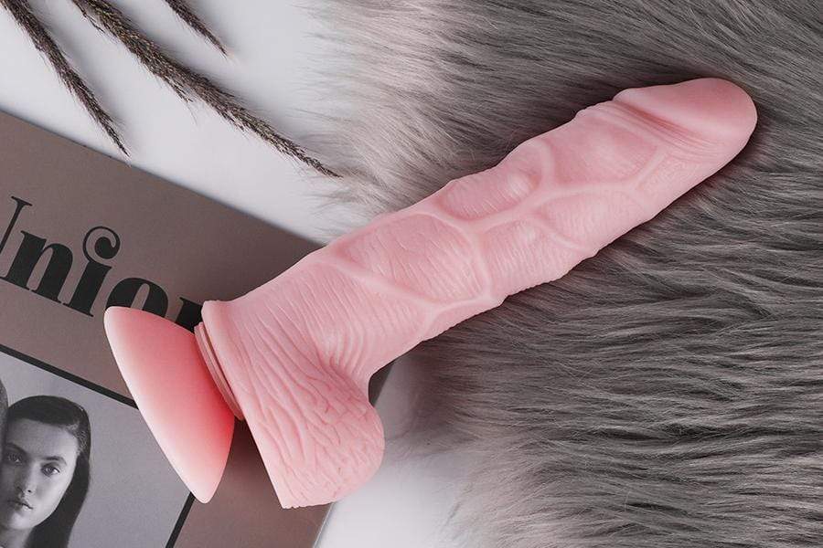 Pink Dual Density Realistic Dildo With Steel Balls