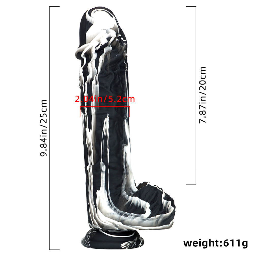 9 Inch Mixed Colors 2 Inch Wide Dildo