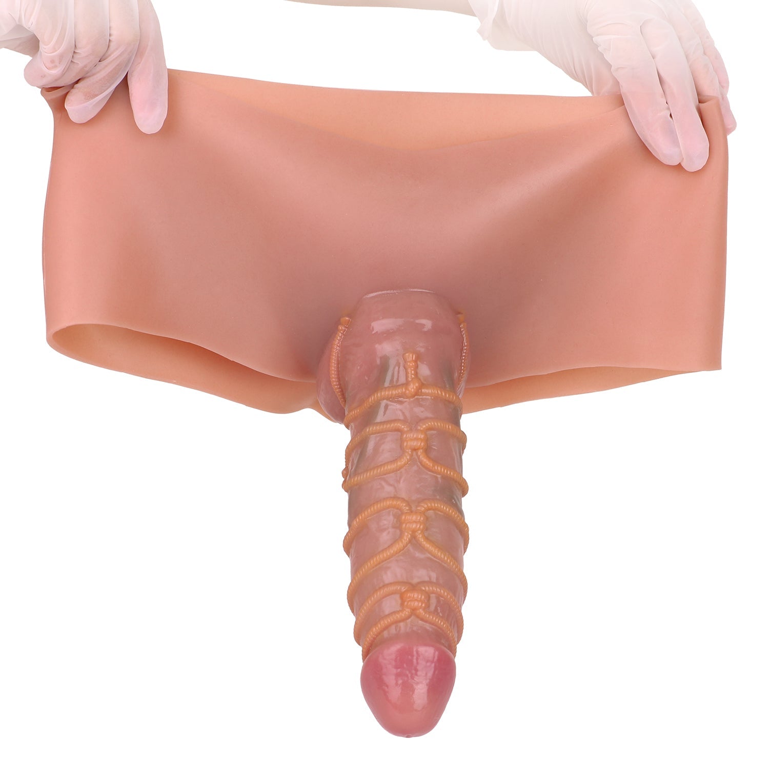 8 Inch Bondage Silicone Hollow Dildo Panties