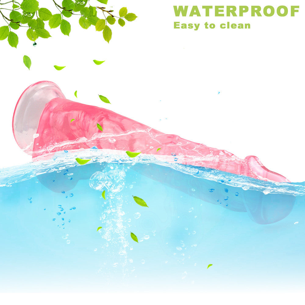 9 Inch Pink Clear Large Jelly Dildo