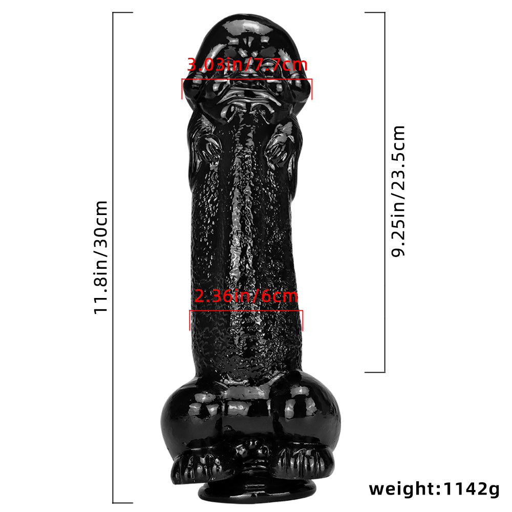 11 Inch Alien Bald Big Black Dildo