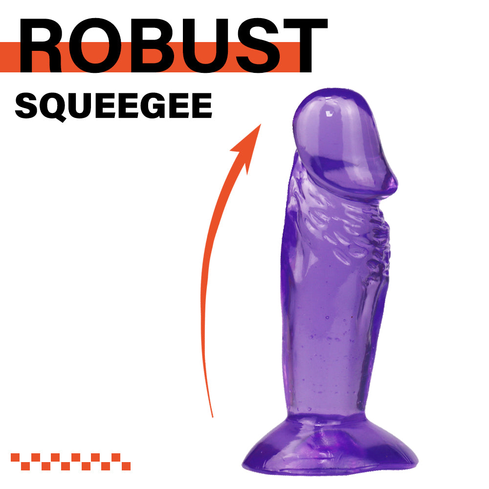 Short rough purple dildo