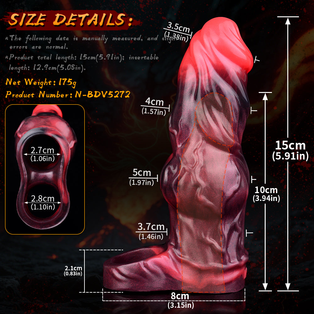 Hellfire Dog Knot Vibrating Penis Sleeve