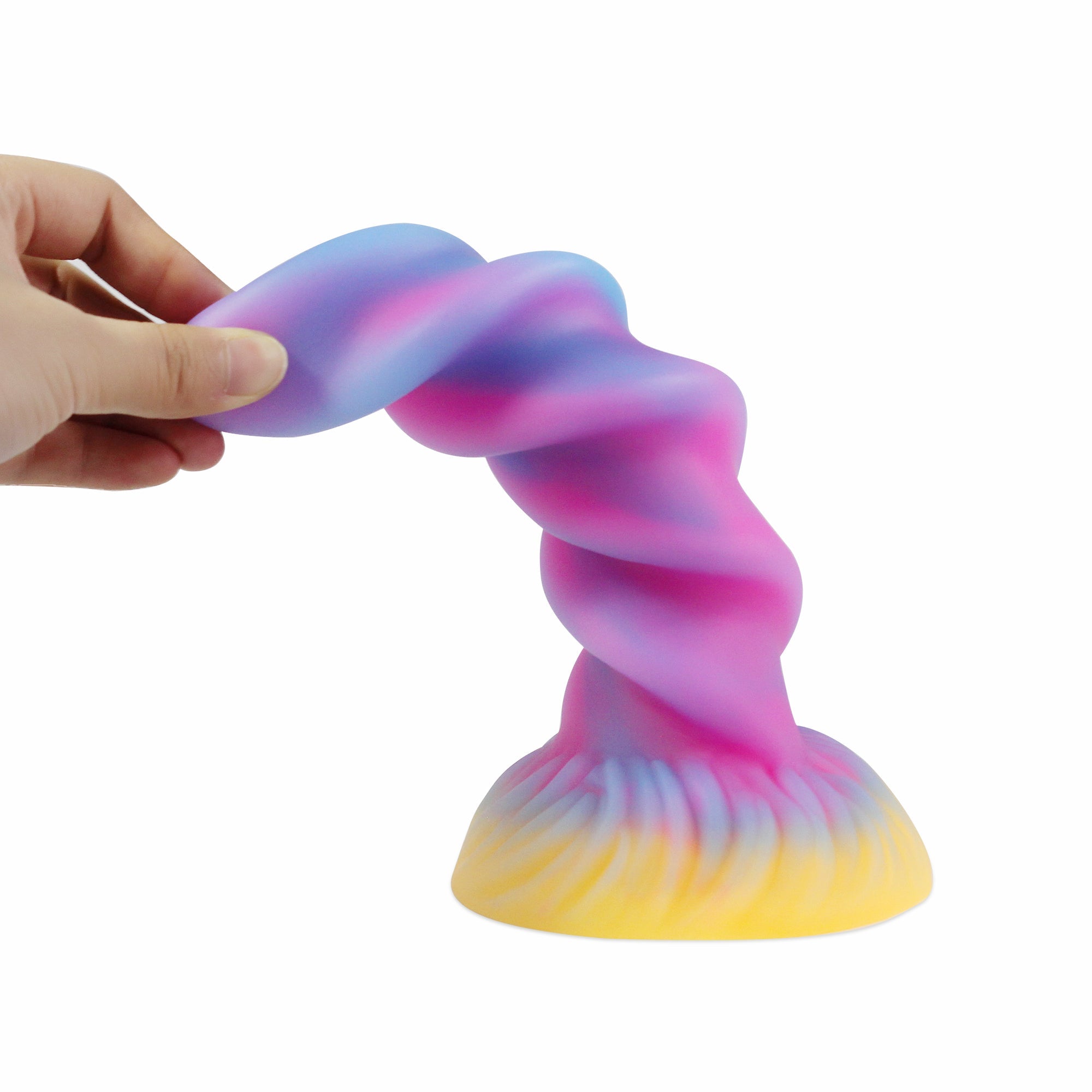 Gode ​​anal en silicone coloré en spirale