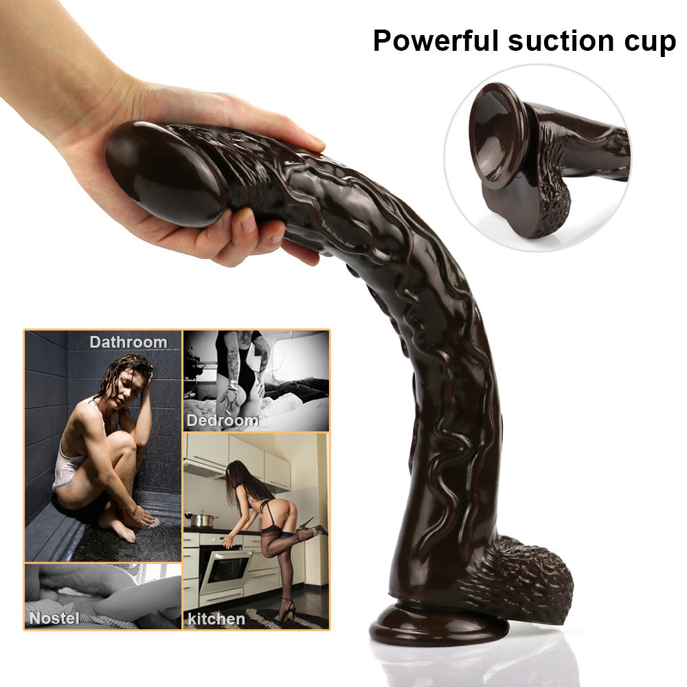 Black Realistic 16 Inch Extra Long Dildo