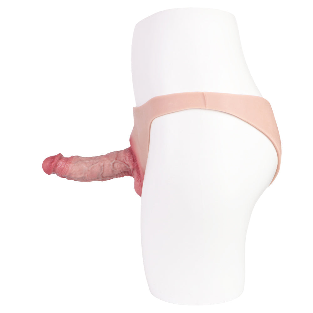 7 Inch Silicone Triangle Hollow Dildo  Panties