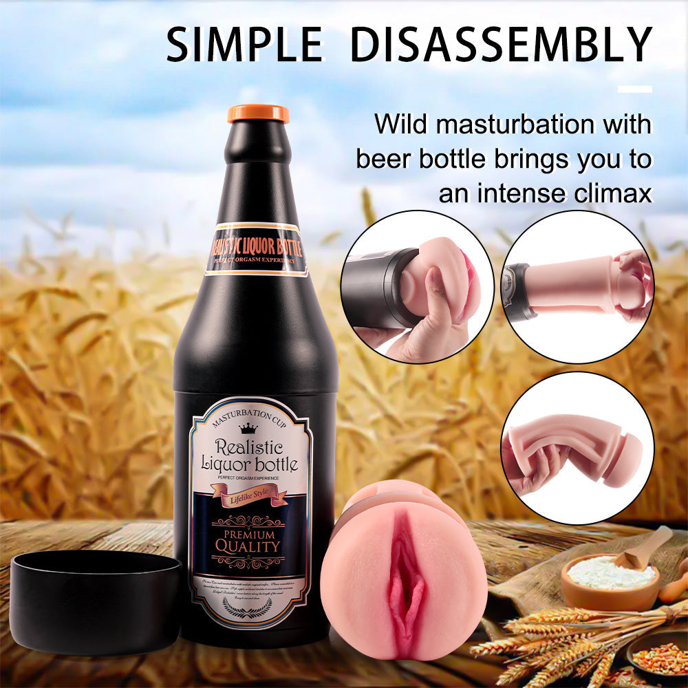 Masturbateur pour hommes avec déguisement de vagin portable à bière
