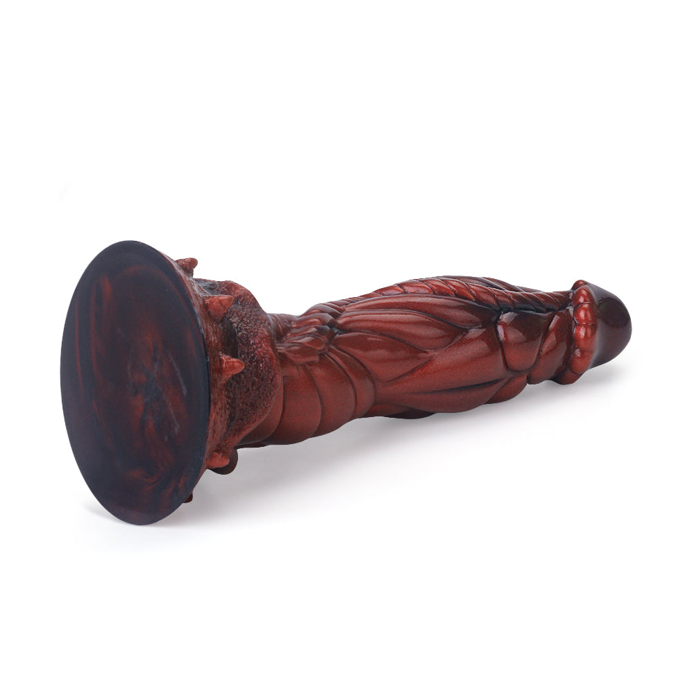 8 Inch Red Textured Fantasy Dragon Dildo