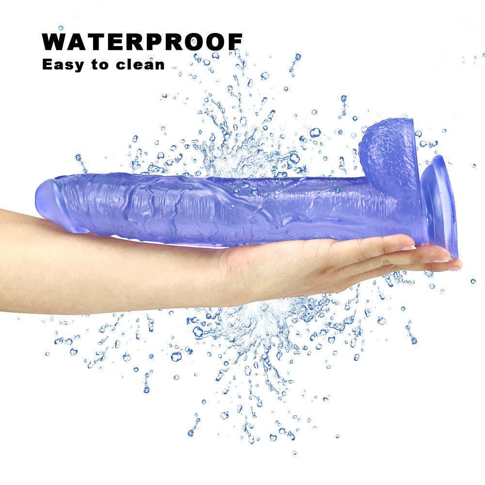 10 Inch Blue Clear Big Jelly Dildo