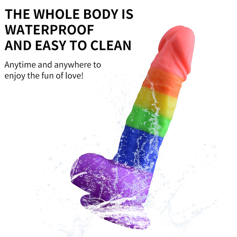 Rainbow Silicone Suction Cup Anal Dildo