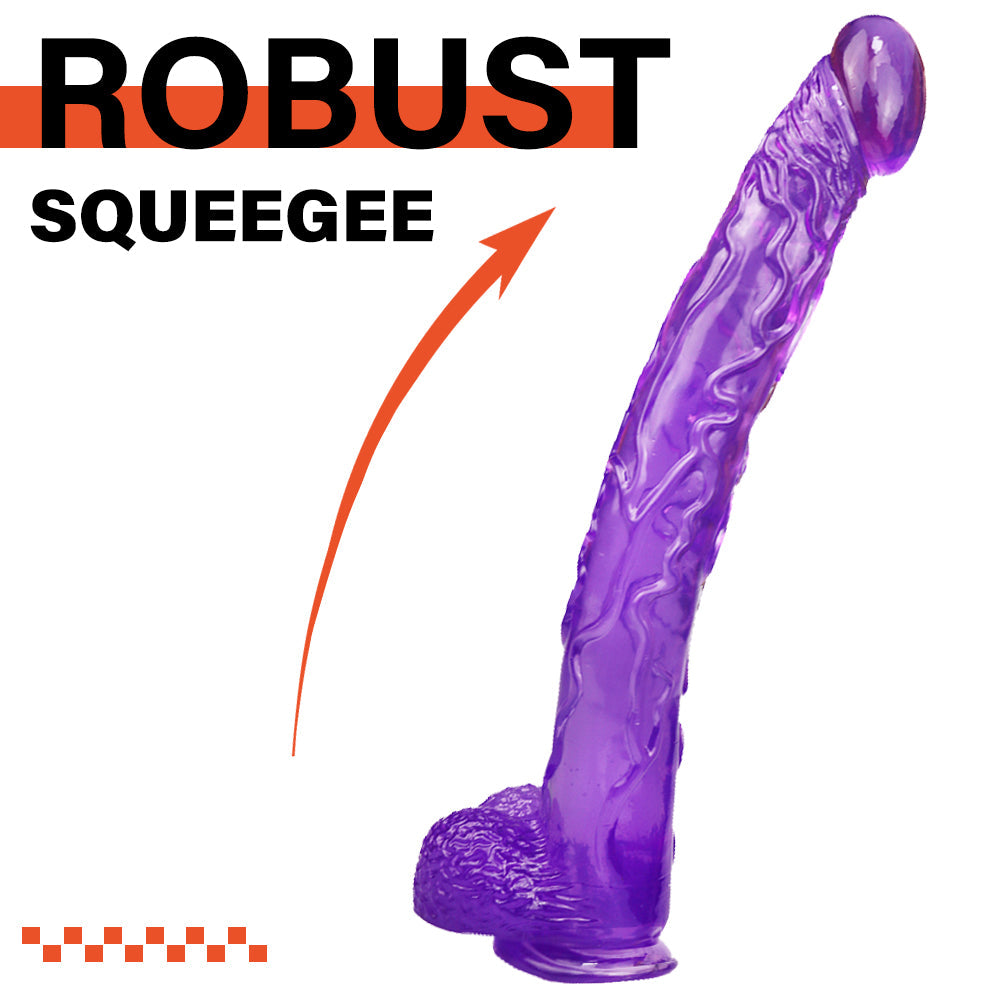 16 Inch Purple Extra Long Jelly Dildo