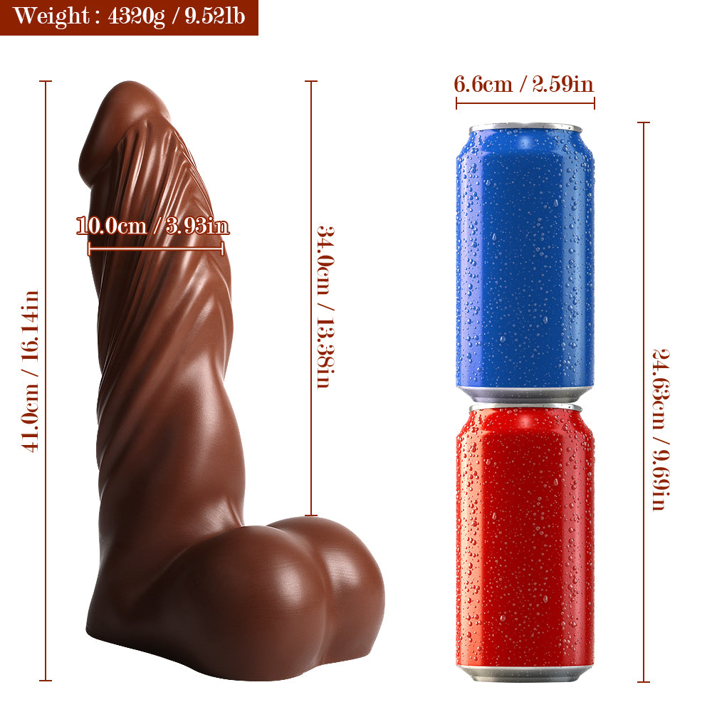 16 Inch Brown Silicone Super Giant Dildo