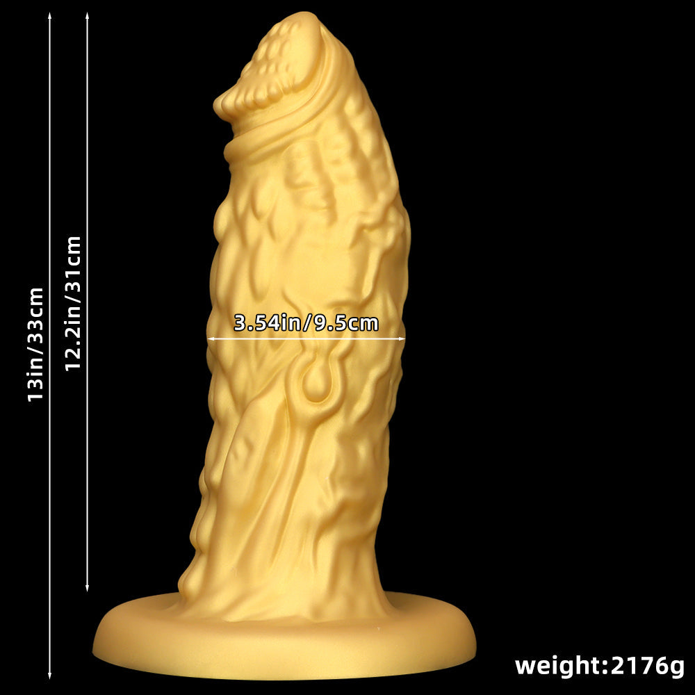 13 Inch Silicone Gold Giant Dragon Dildo
