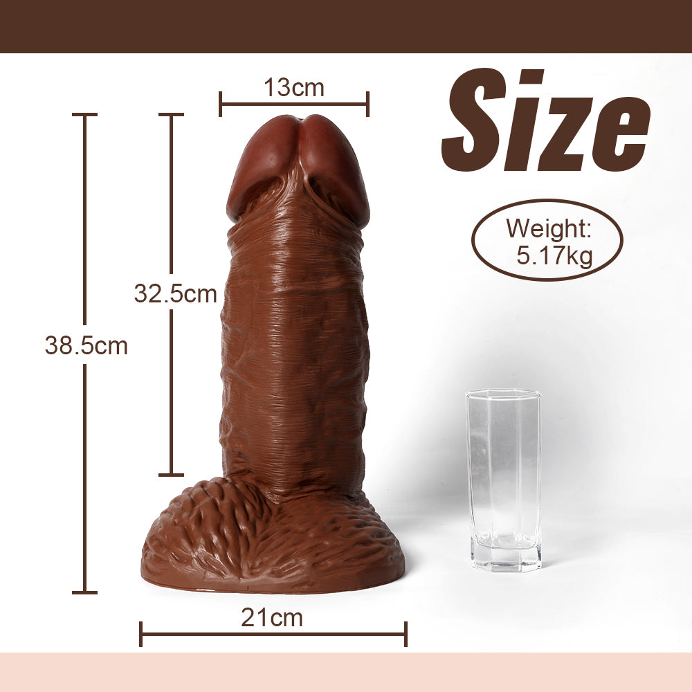 15 Inch Long Brown Large Extreme Dildo