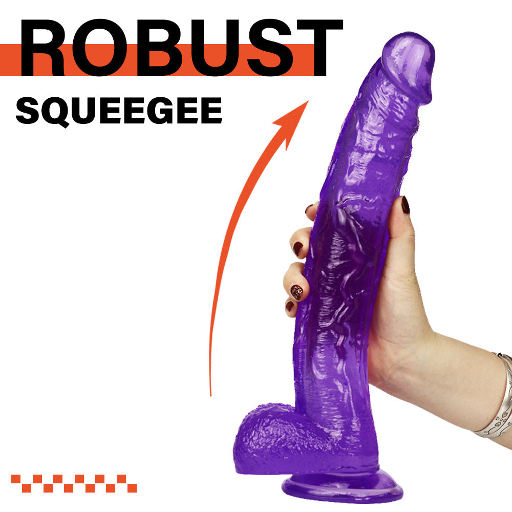 10 Inch Purple Wearable Big Jelly Dildo