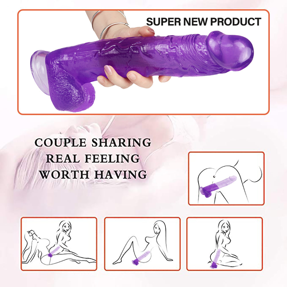 12 Inch Purple Large Jelly Dildo