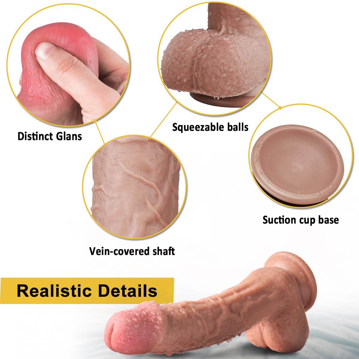 10 Inch Big Waterproof Dual-Density Textured Realistic Silicone Dildo