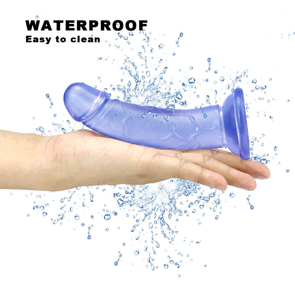 6 Inch Curved Blue Jelly Small Dildo