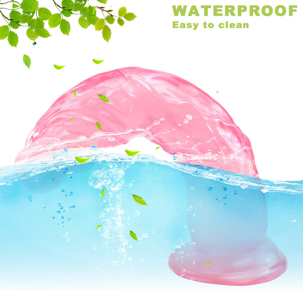 8 Inch Pink Clear Jelly Dildo