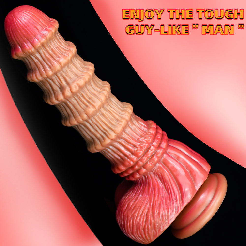 Bamboo Ribbed Fantasy Silicone Dildo