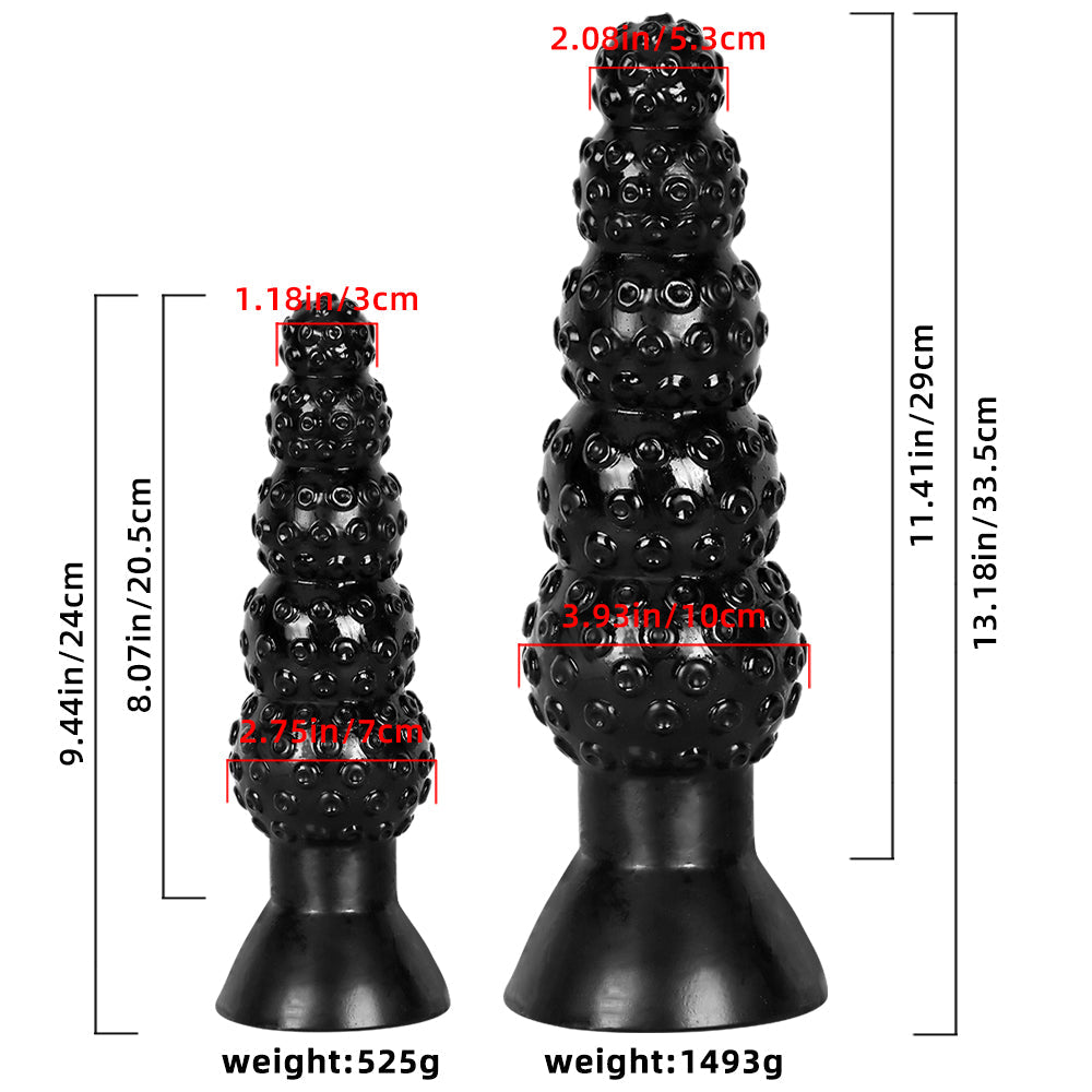 5 Beaded Black Octopus Tentacle Dildo