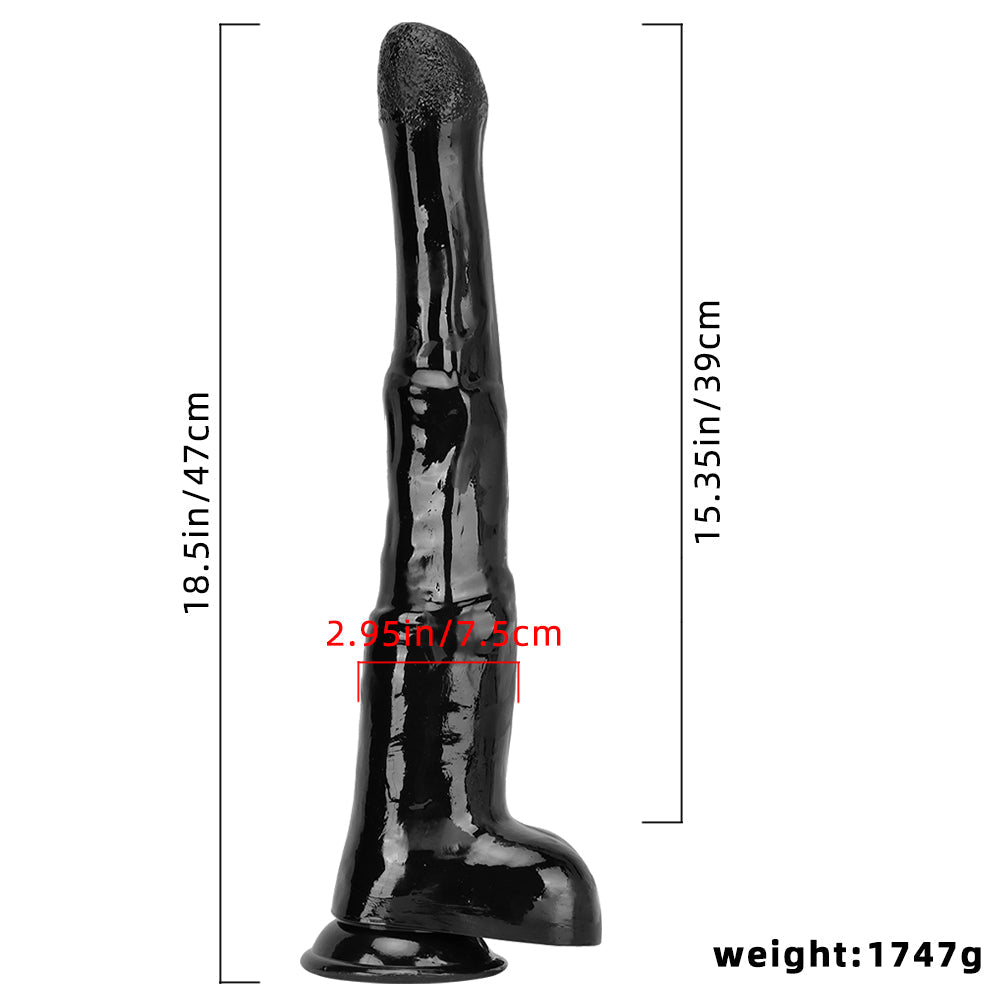 18 Inch Black Extra Long Horse Dildo