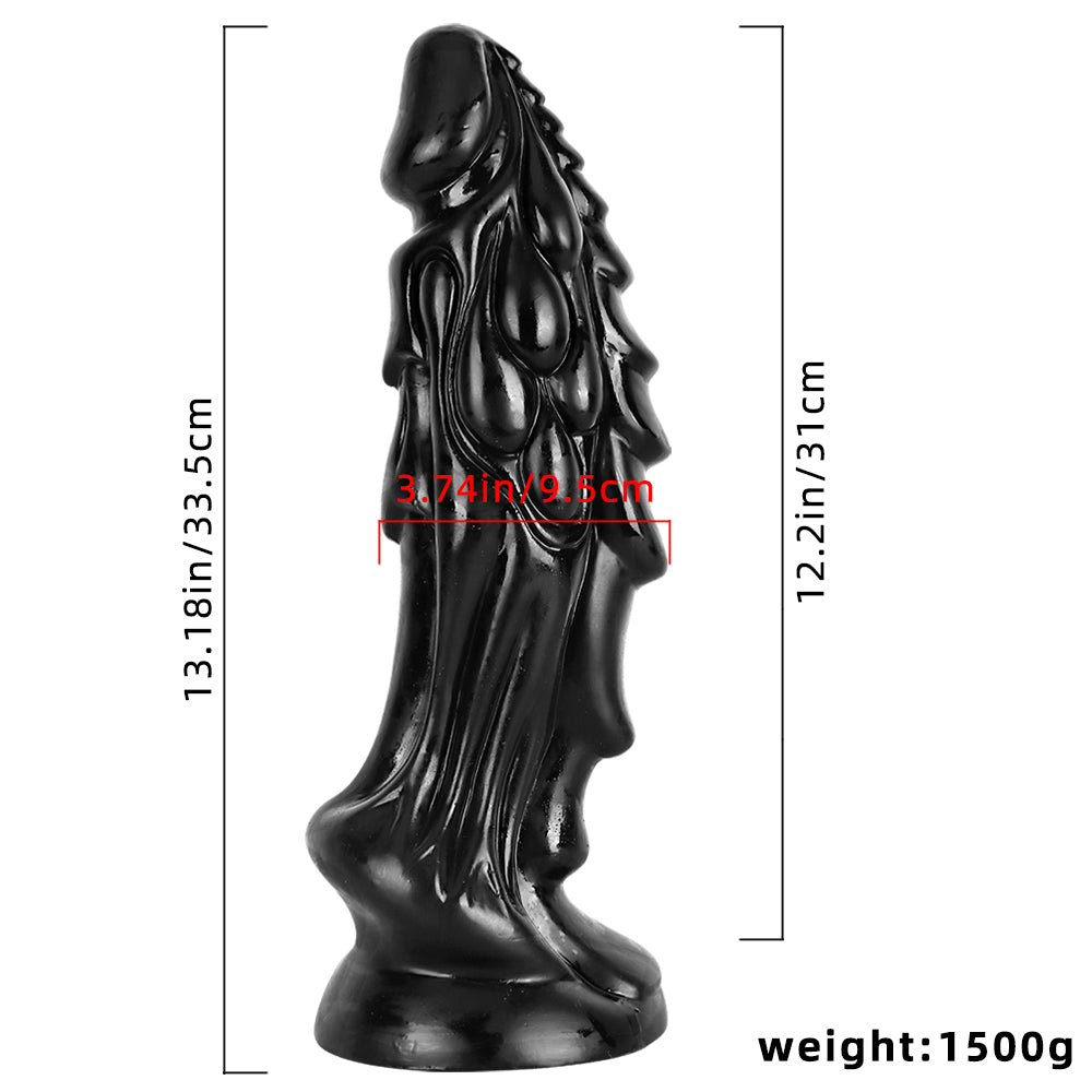 13 Inch Black Large Fantasy Dragon Dildo