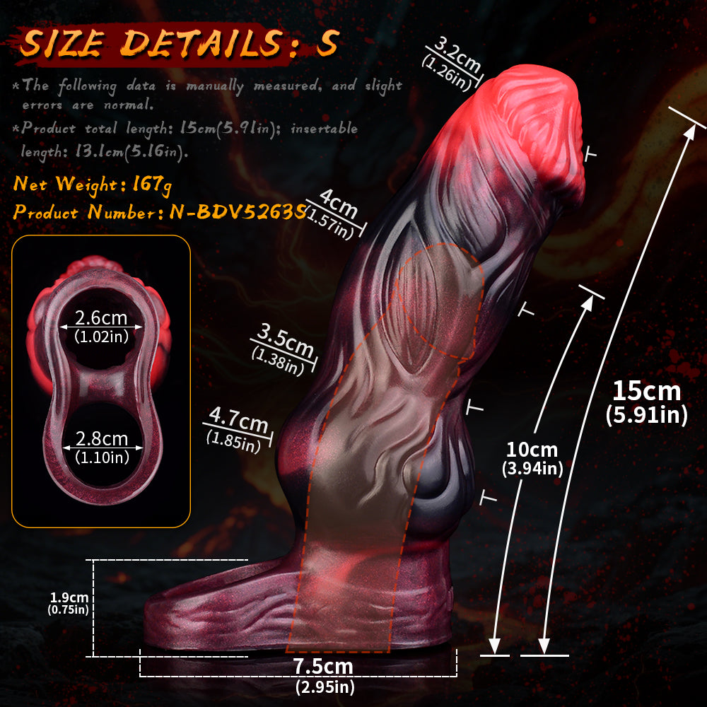 7 Inch Silicone Hellfire Vibrating Penis Sleeve