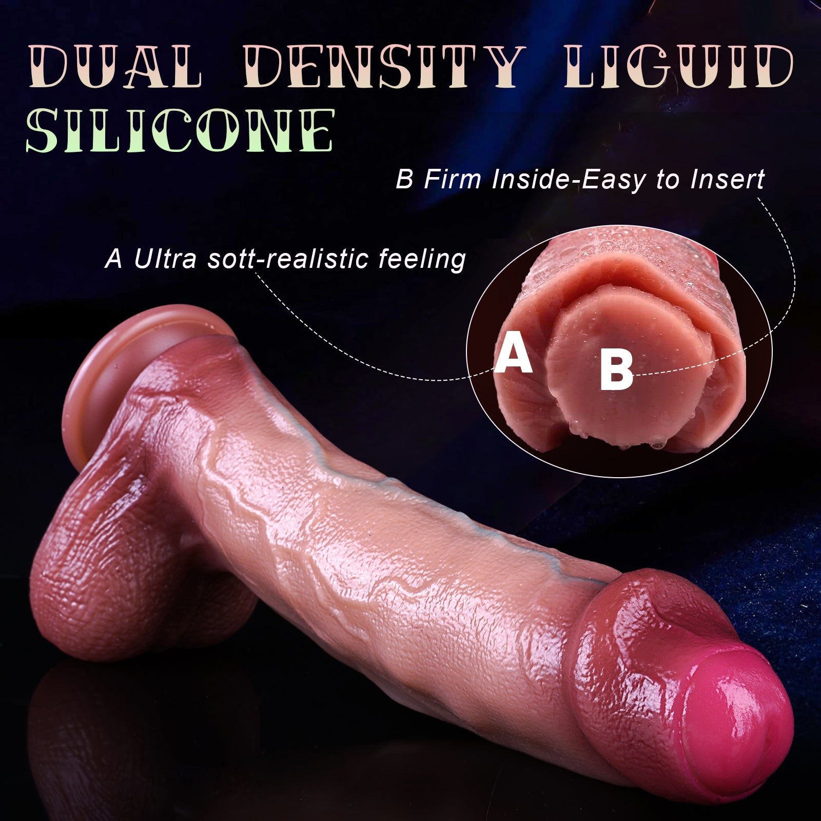 Dual Density Realistic 10 Inch Uncircumcised Dildo
